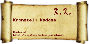 Kronstein Kadosa névjegykártya
