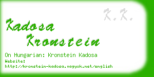 kadosa kronstein business card